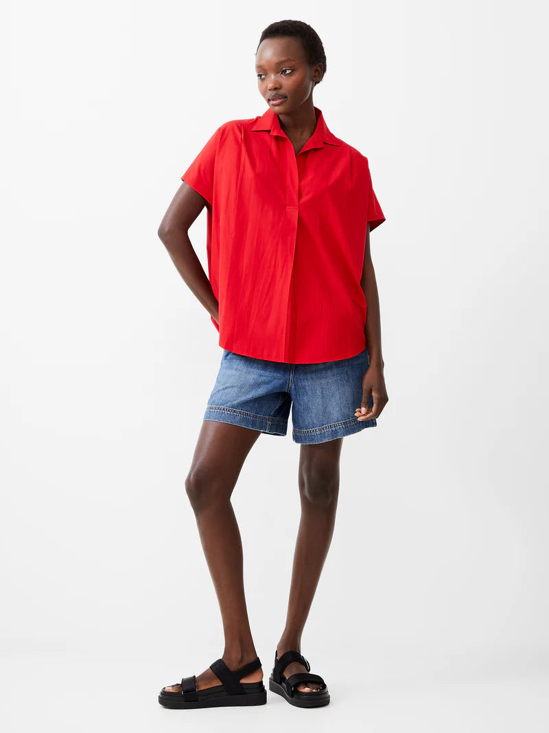 Poplin Shirting Popover Short Sleeve
