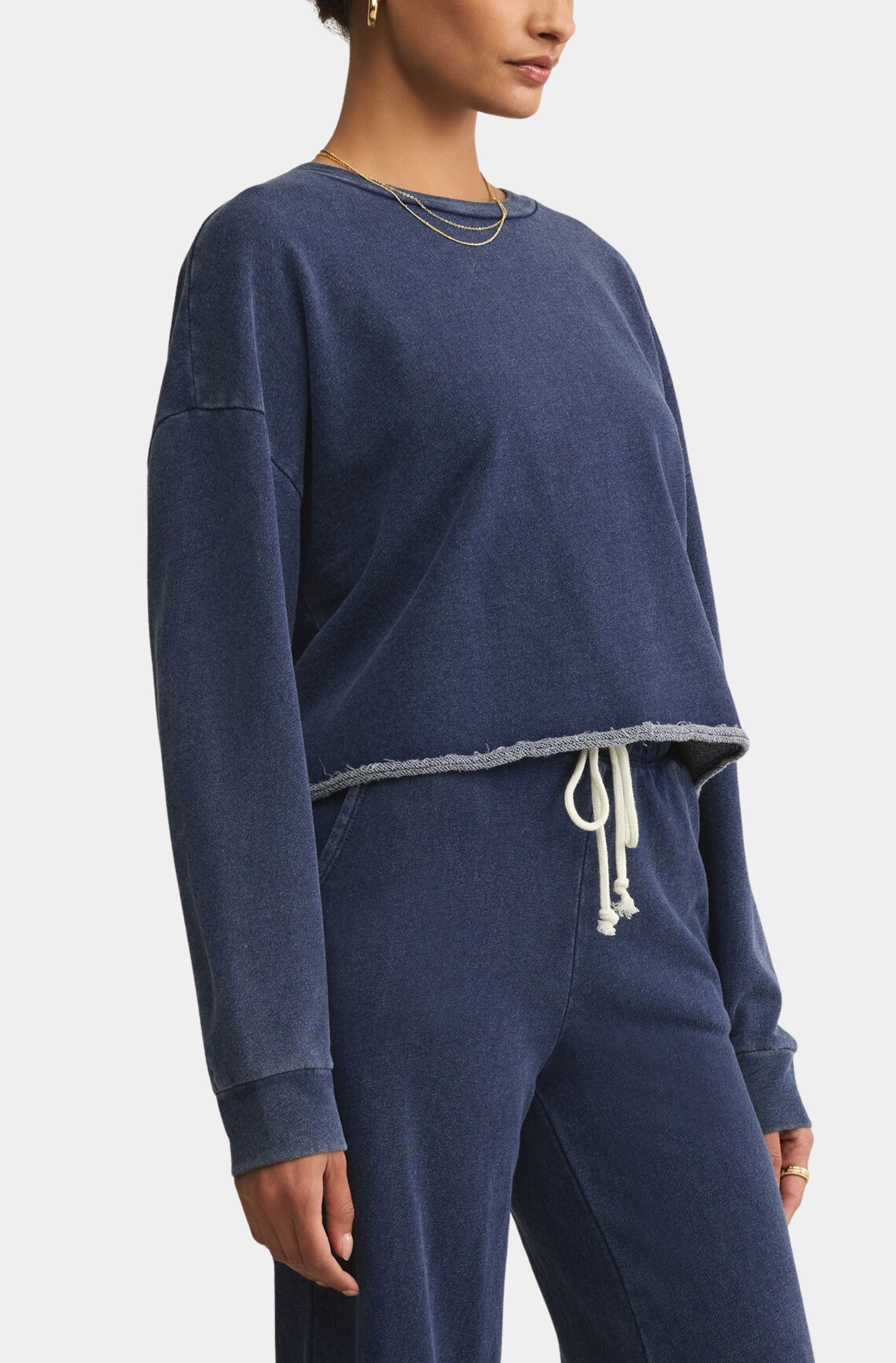 Circuit Knit Denim Sweatshirt