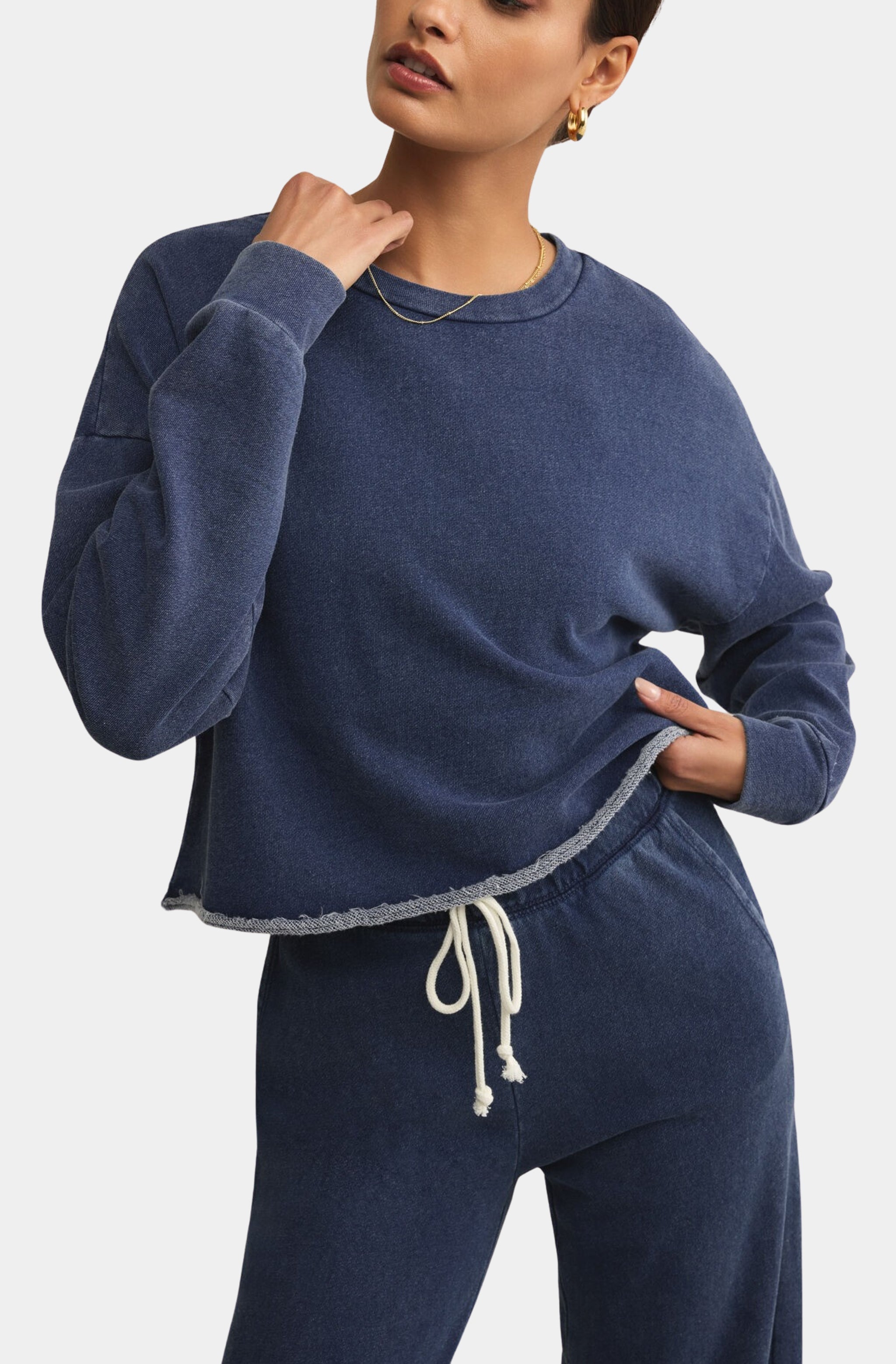 Circuit Knit Denim Sweatshirt