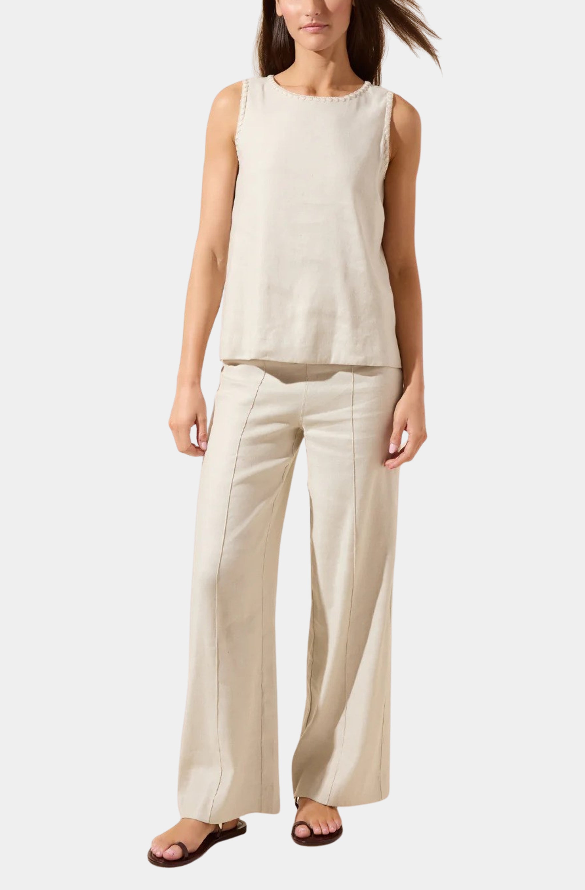 Gabriela Embroidered Linen Top
