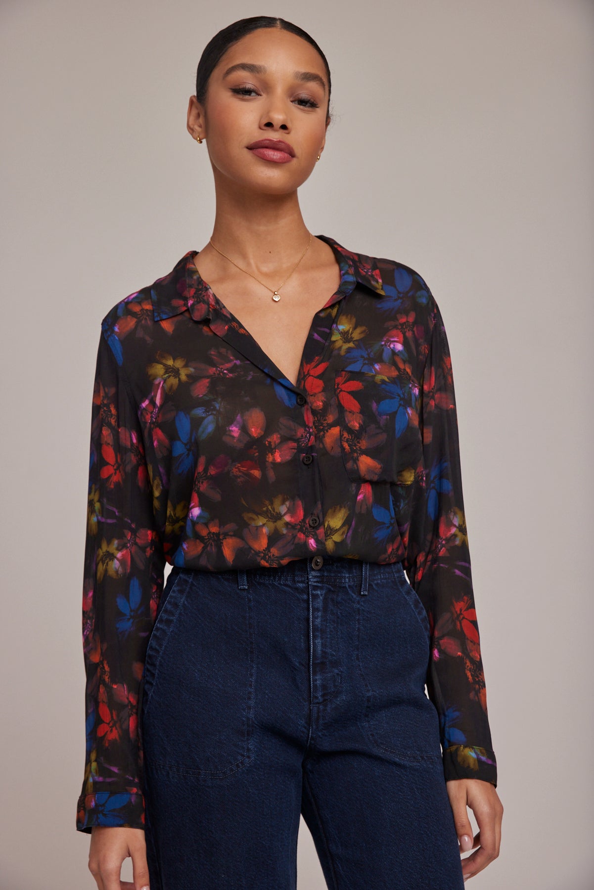 Rounded Button Down Shirt