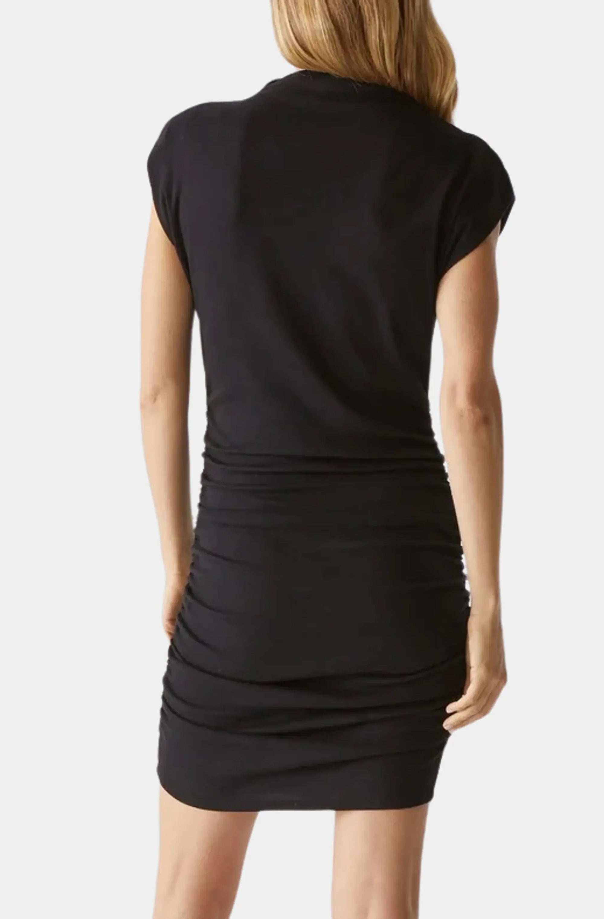 Gia Mock Neck Power Shoulder Dress