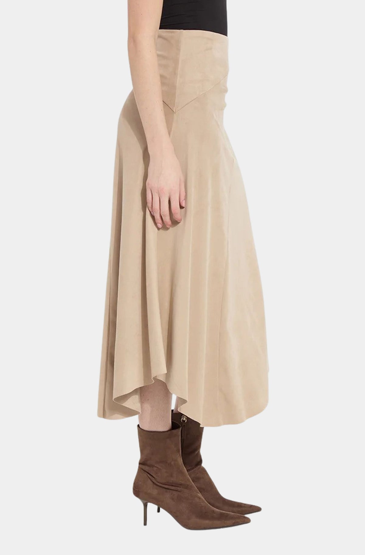 Azalea Asymmetric Hem Vegan Suede Skirt