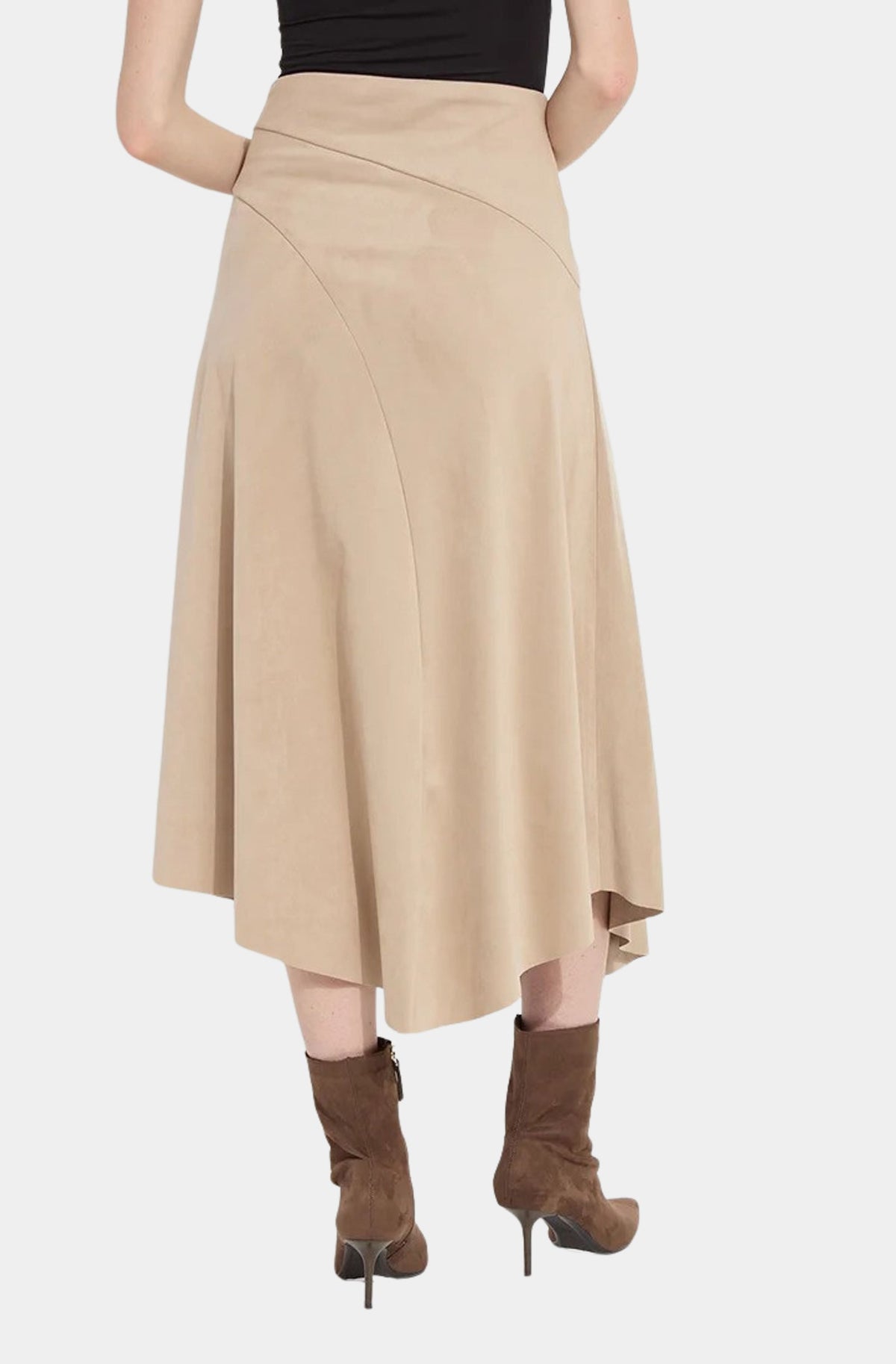 Azalea Asymmetric Hem Vegan Suede Skirt