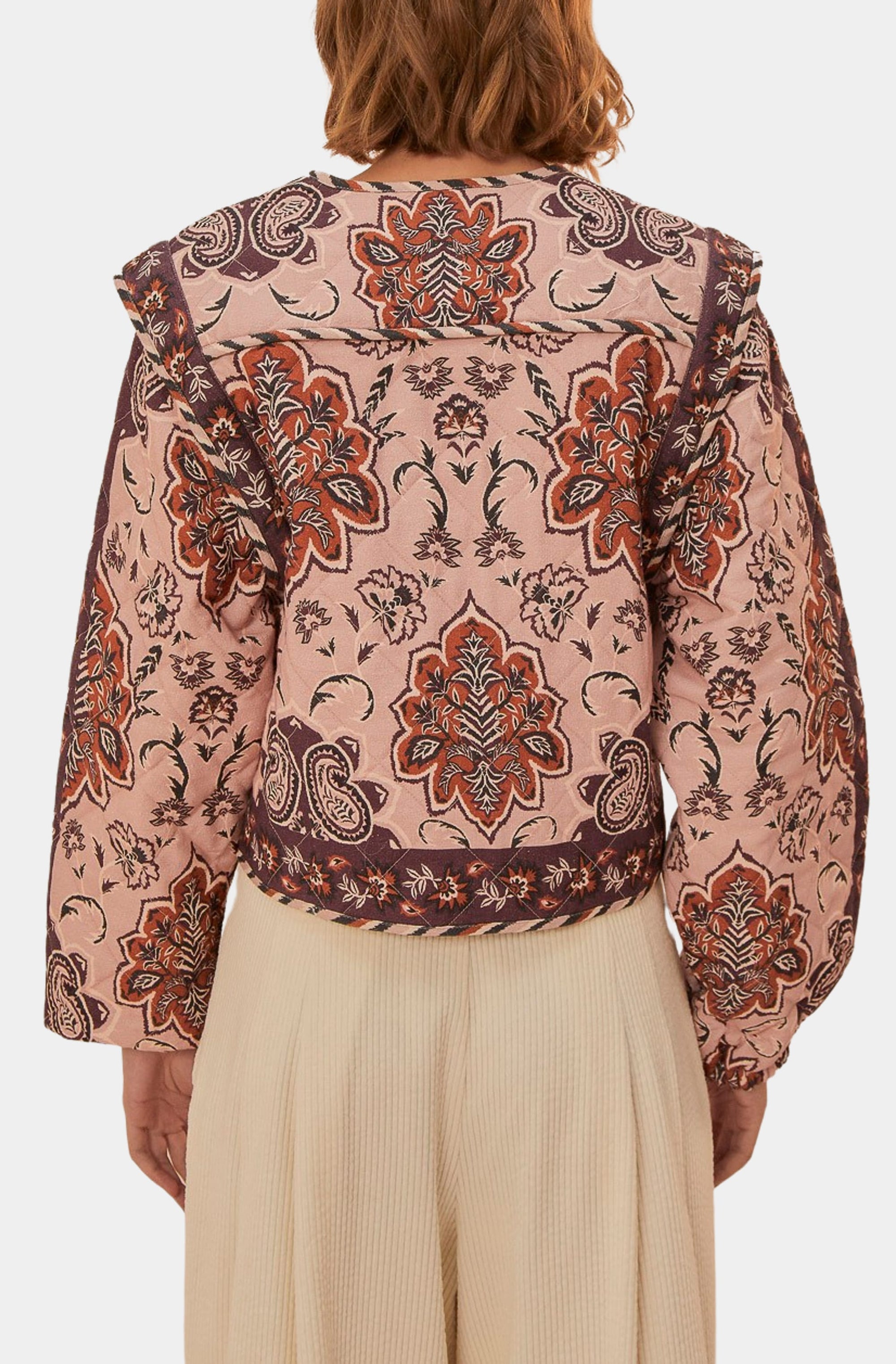 Glam Tapestry Burgundy Long Sleeve Jacket