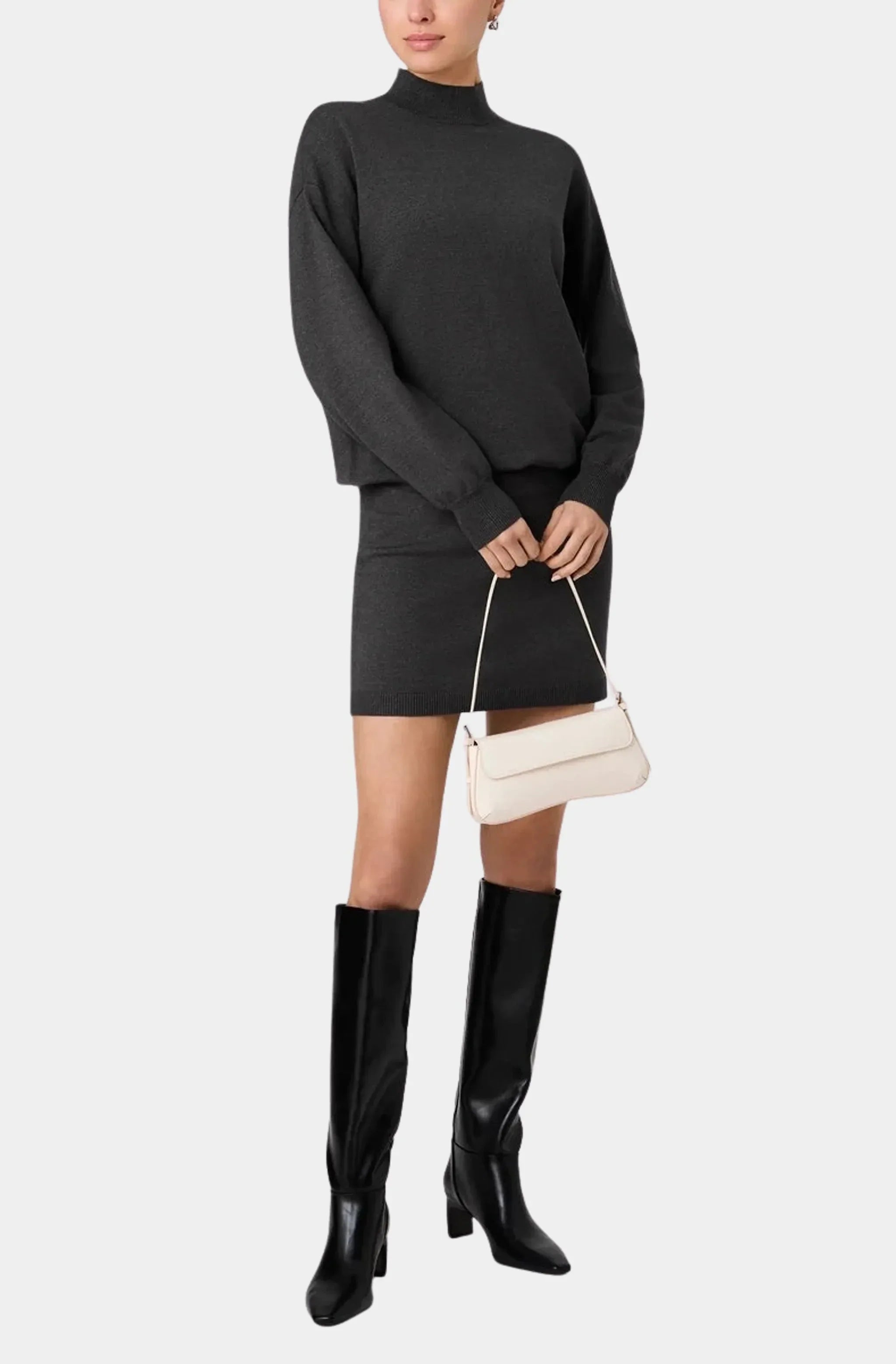 Cosysoft Long Sleeve Blouson Waist Mini Dress