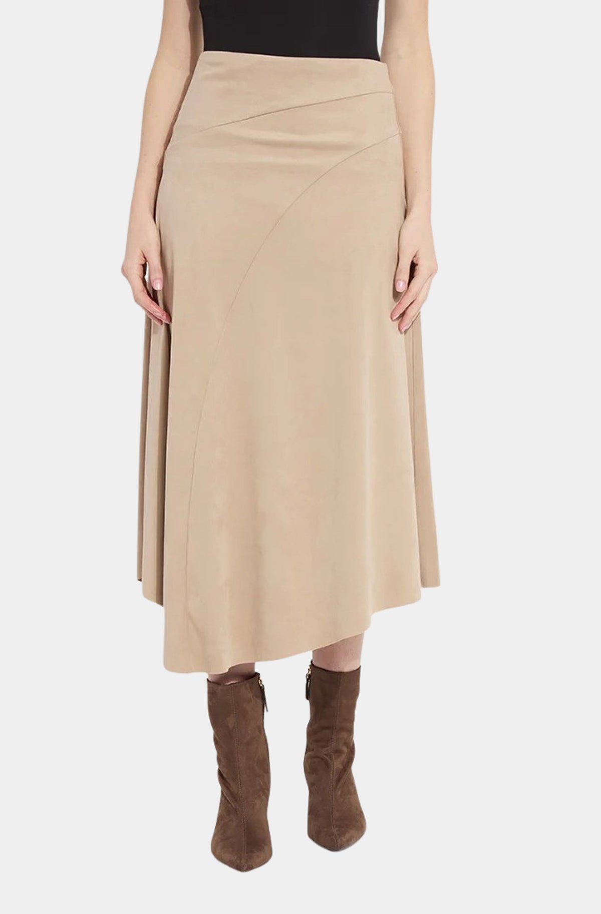 Azalea Asymmetric Hem Vegan Suede Skirt