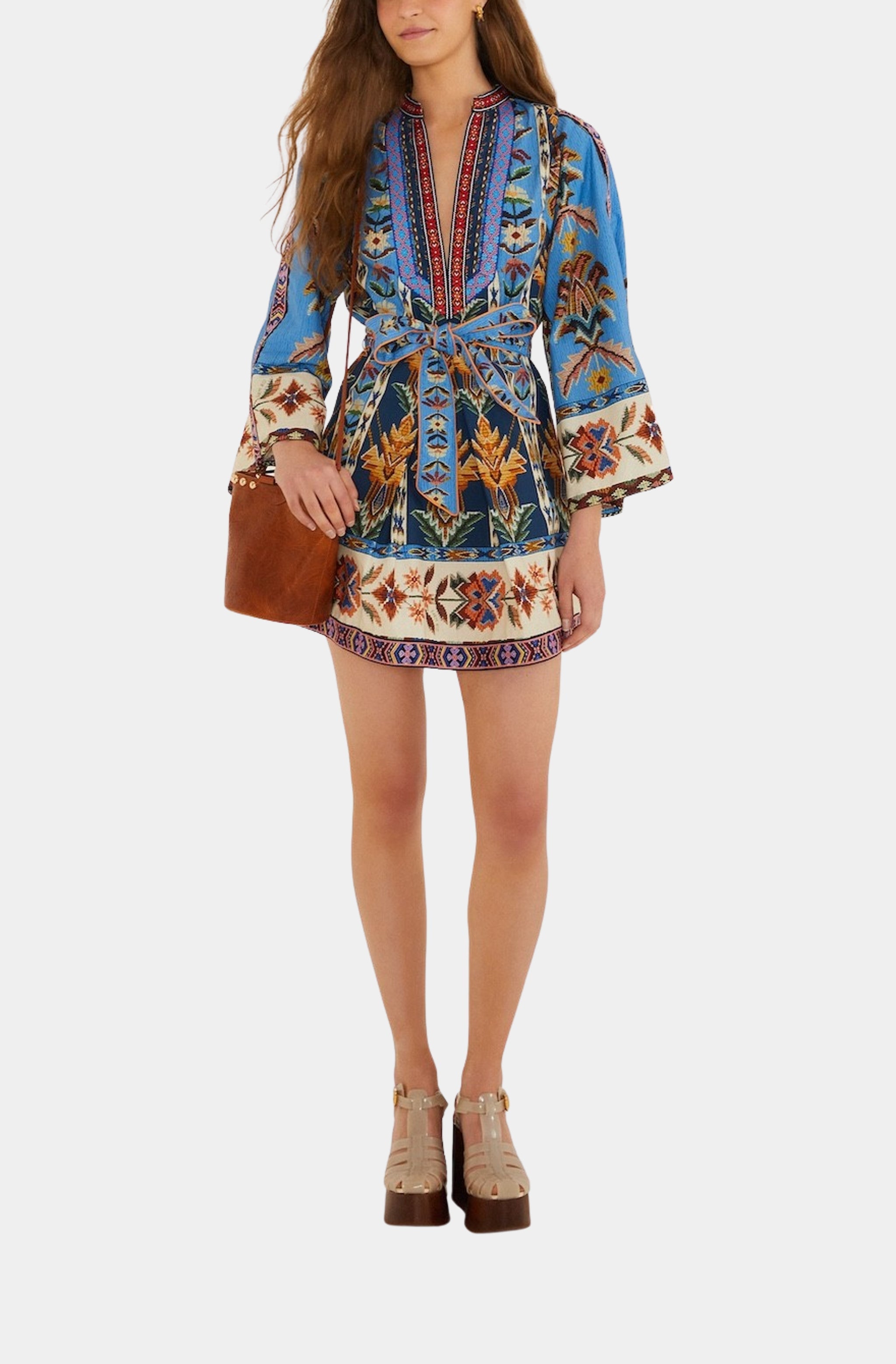 Embroidered Tapestry Blue Mini Dress Hemline Chattanooga Embroidered Tapestry Blue Mini Dress Hemline Chattanooga