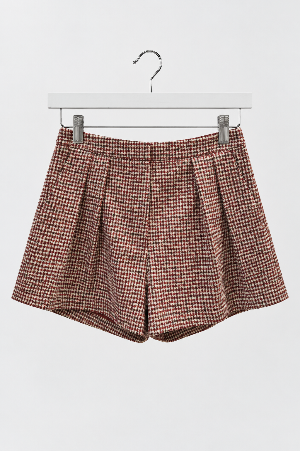 Delphine Shorts in Red Brown — front reference