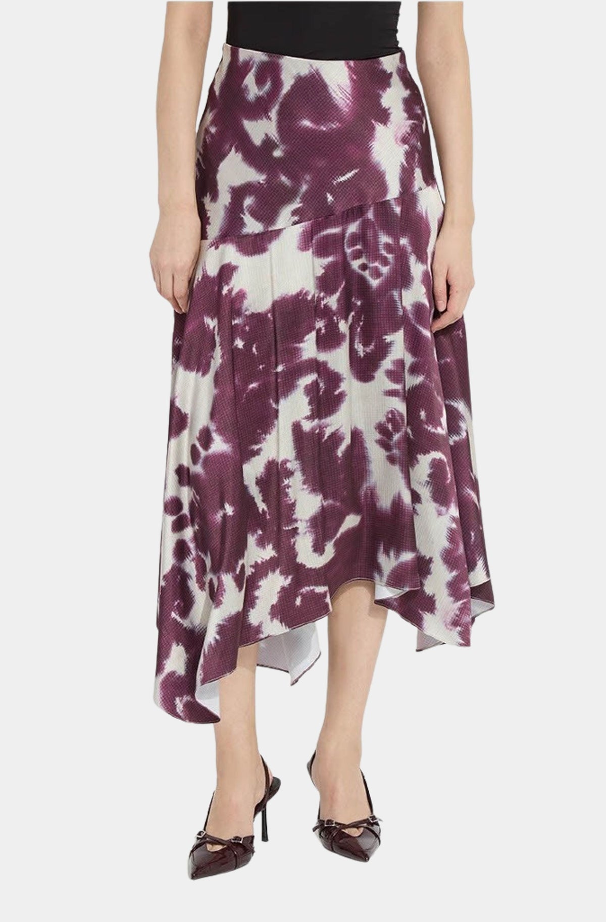 Rosalind Asymmetric Hem Midi Skirt