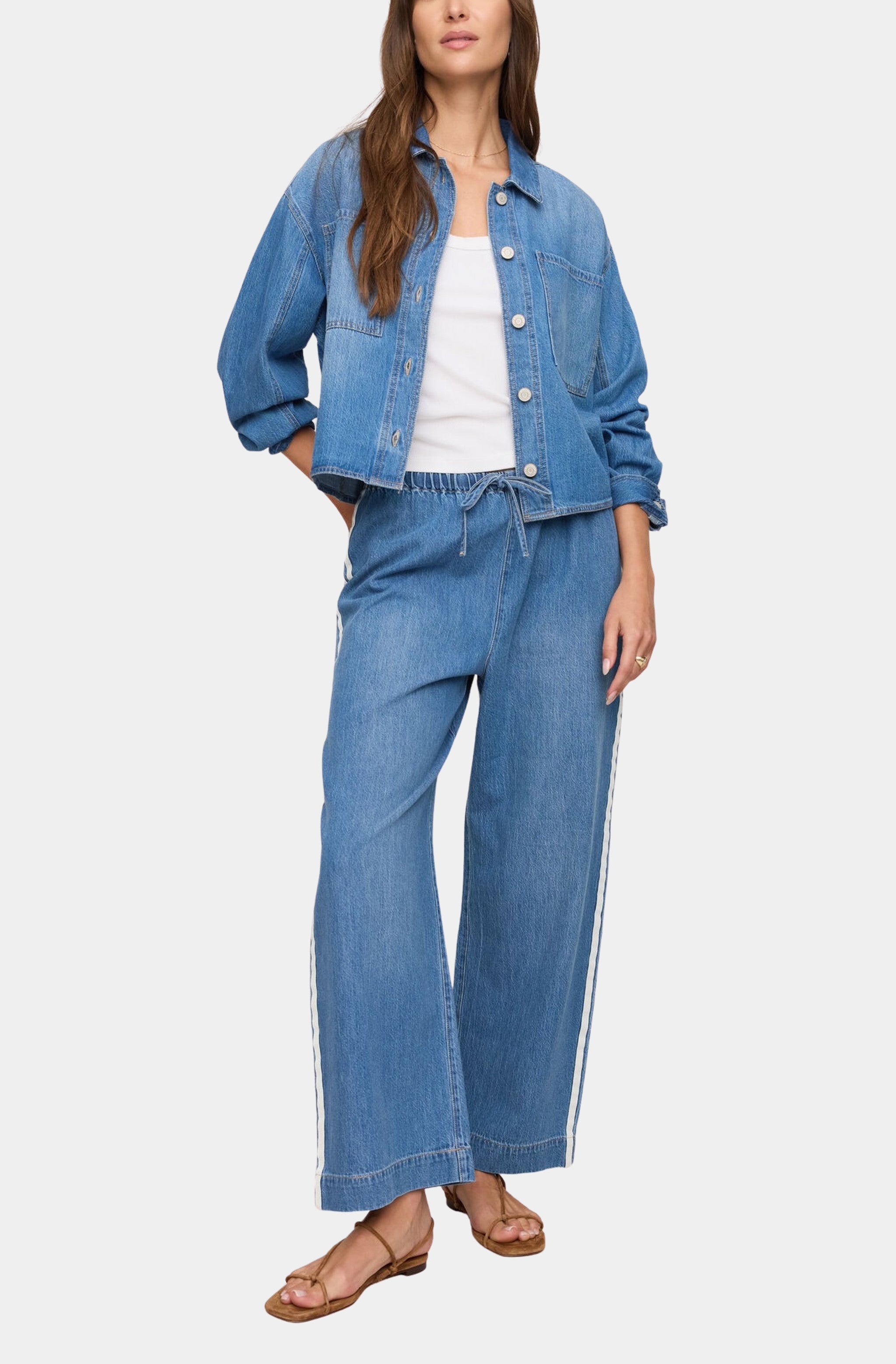 The Sidelines Denim Track Pant – Hemline Chattanooga