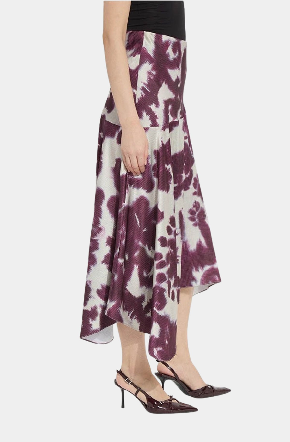 Rosalind Asymmetric Hem Midi Skirt