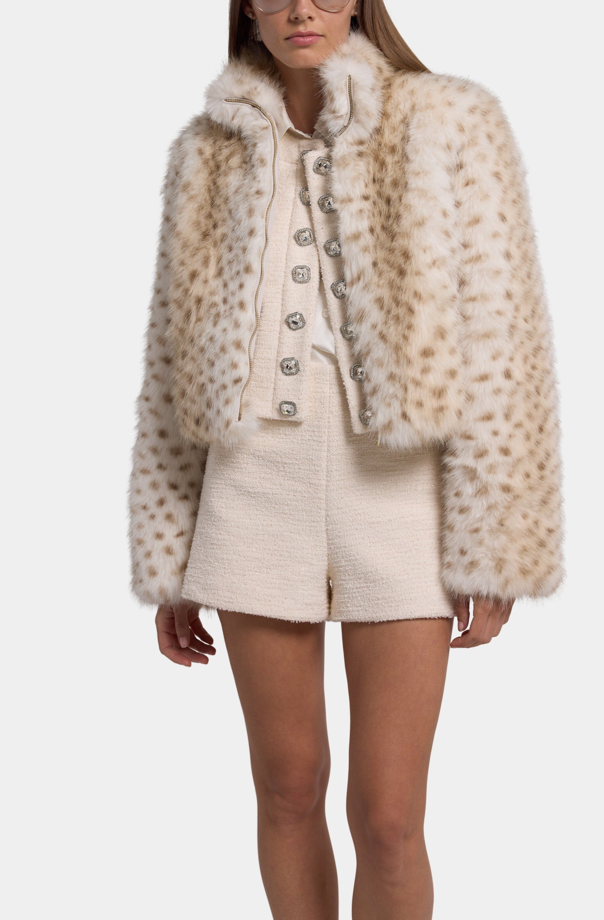 Georgina Leopard Faux Fur Jacket